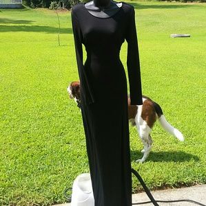 NWT LUSH Black Thigh High Split Long Sleeve Dress